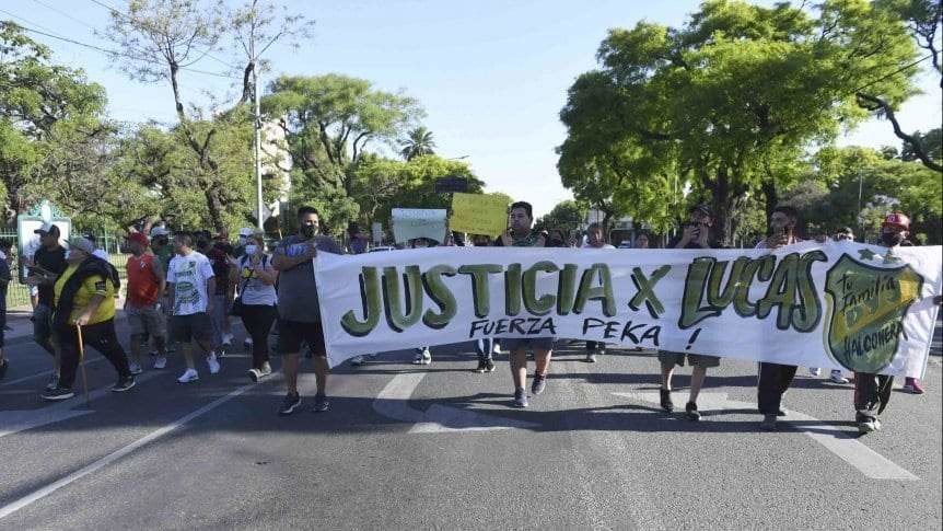 Marcha por el asesinato de Lucas González, de 17 años y jugador de Barracas Central
