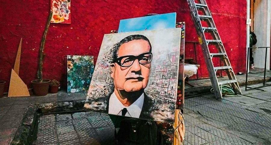 Retrato de Salvador Allende, en el taller de Efrén Cortés
